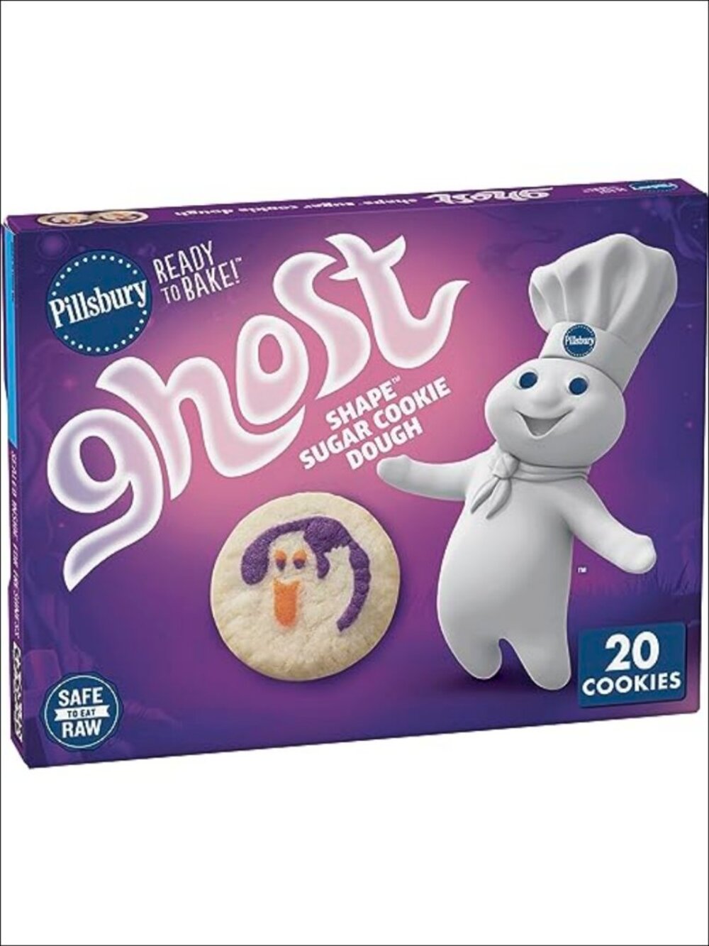 Ghost Shape Sugar Cookie Dough Ready to Bake Halloween Treat 20 Count